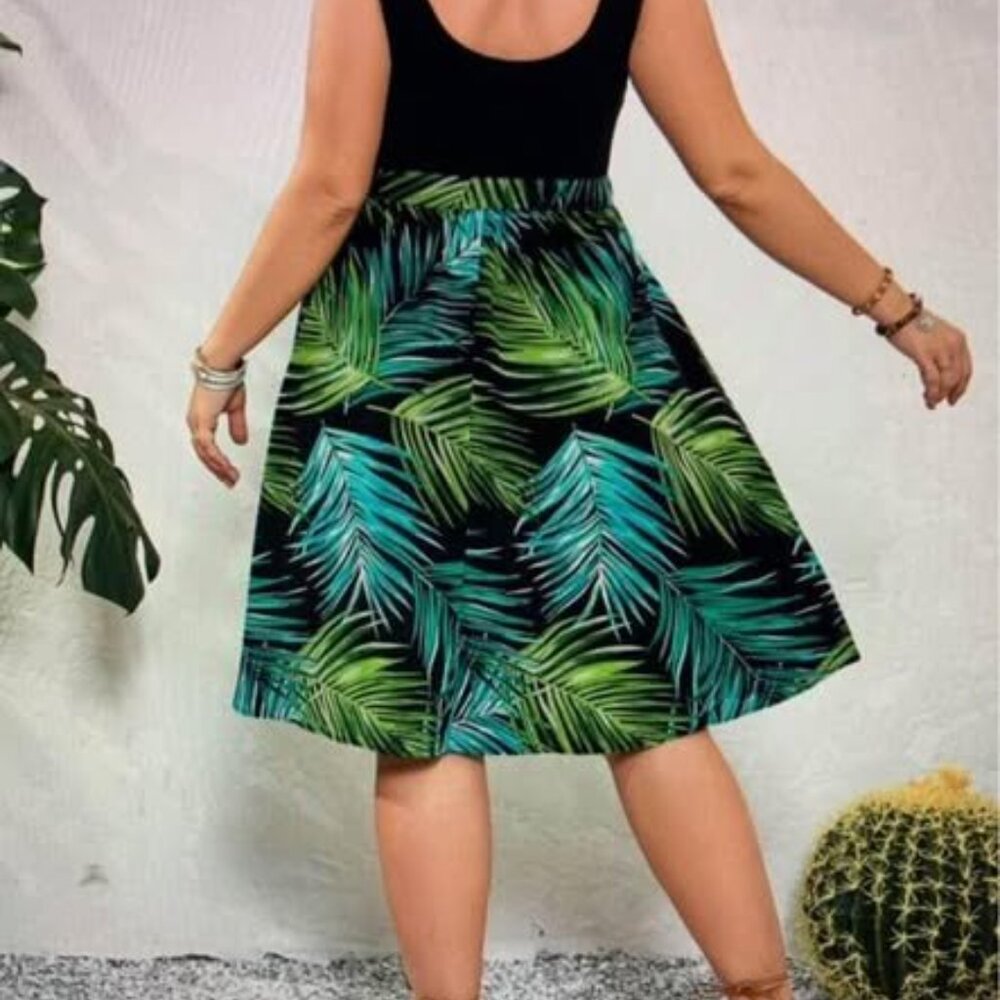 Ladies 1X  colorful tropical print dress - Picture 4 of 11